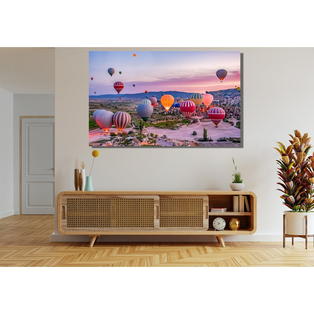Cappadocia View Ready To Hang Canvas,Cappadocia Air Balloon, Turkey Landscape,Nature Landscape,Sunshine View,Cappadocia Landscape Canvas Art.jpg