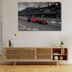 charles leclerc canvas wall art,ferrari f175 wall art,charles leclerc poster,sports canvas ,ferrari racing canvas, f1 fa