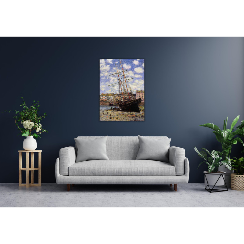 Claude Monet Boat Lying at Low Tide Ready To Hang Canvas,Claude Monet Poster Art Print,Vintage Gallery Wall Art,Monet Artwork,Claude Monet.jpg