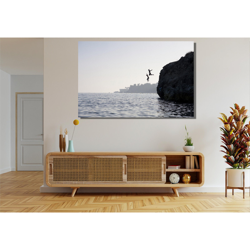 Cliff Diving Adventure Lifestyle Beach Ready To Hang Canvas,Minimalist Ocean Print,Fine Art Photography Home Wall Decor,Cliff Diving Canvas.jpg