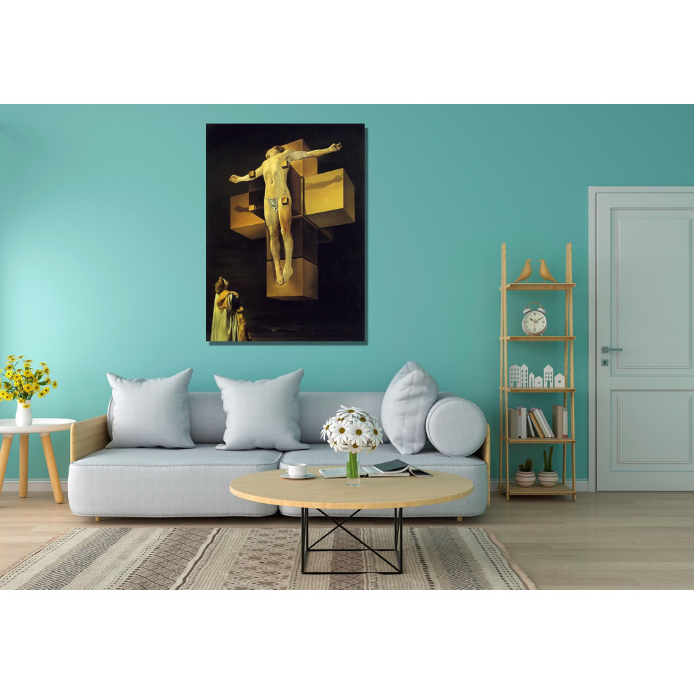 Crucifixion by Salvador Dali Ready To Hang Canvas, Jesus Christ Print, Jesus Painting, Jesus Christ Portrait, Jesus Picture, Christian Art.jpg