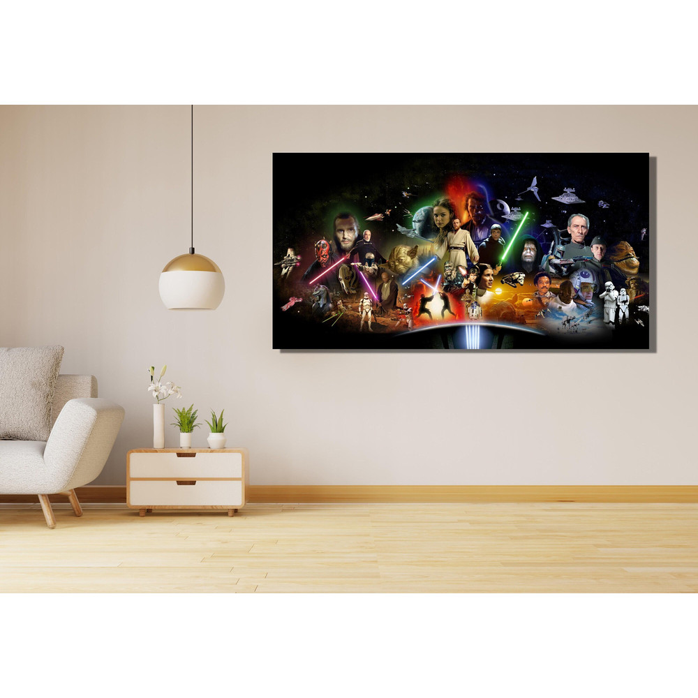 Darth Vader Ready To Hang Canvas, Star Wars Colorful Art, Darth Vader Effect Wall Art, Star Wars Darth Vader Poster, Anakin Starwars Print.jpg