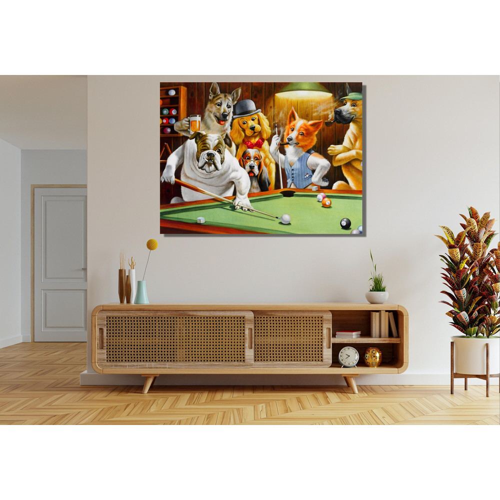 Dogs Playing Billiards Ready To Hang Canvas, Funny Pet Portrait, Billiards Lover Gift, Pets Playing Pool, Dog Lover Gift,Dogs Playing Animal.jpg