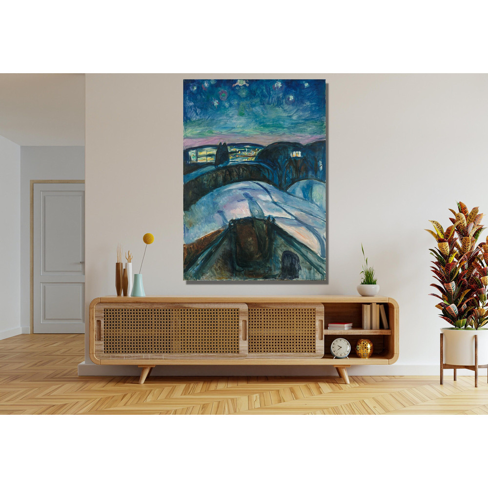 Edward Munch Starry Night Ready To Hang Canvas,Edward Munch Starry Night Poster,Edward Munch Art Gallery,Edward Munch Canvas,Starry Night.jpg