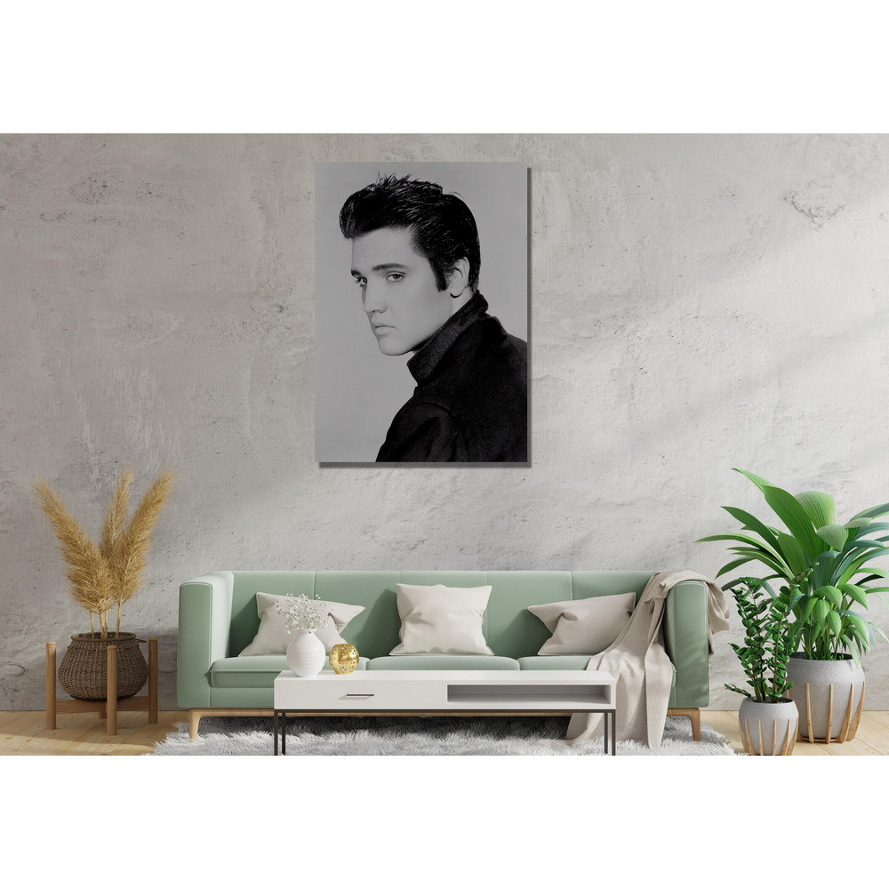 Elvis Presley Ready To Hang Canvas, Elvis Presley Poster Print, Elvis Presley Canvas Wall Art, Black and White Elvis Presley, Elvis Fan Gift 8.jpg