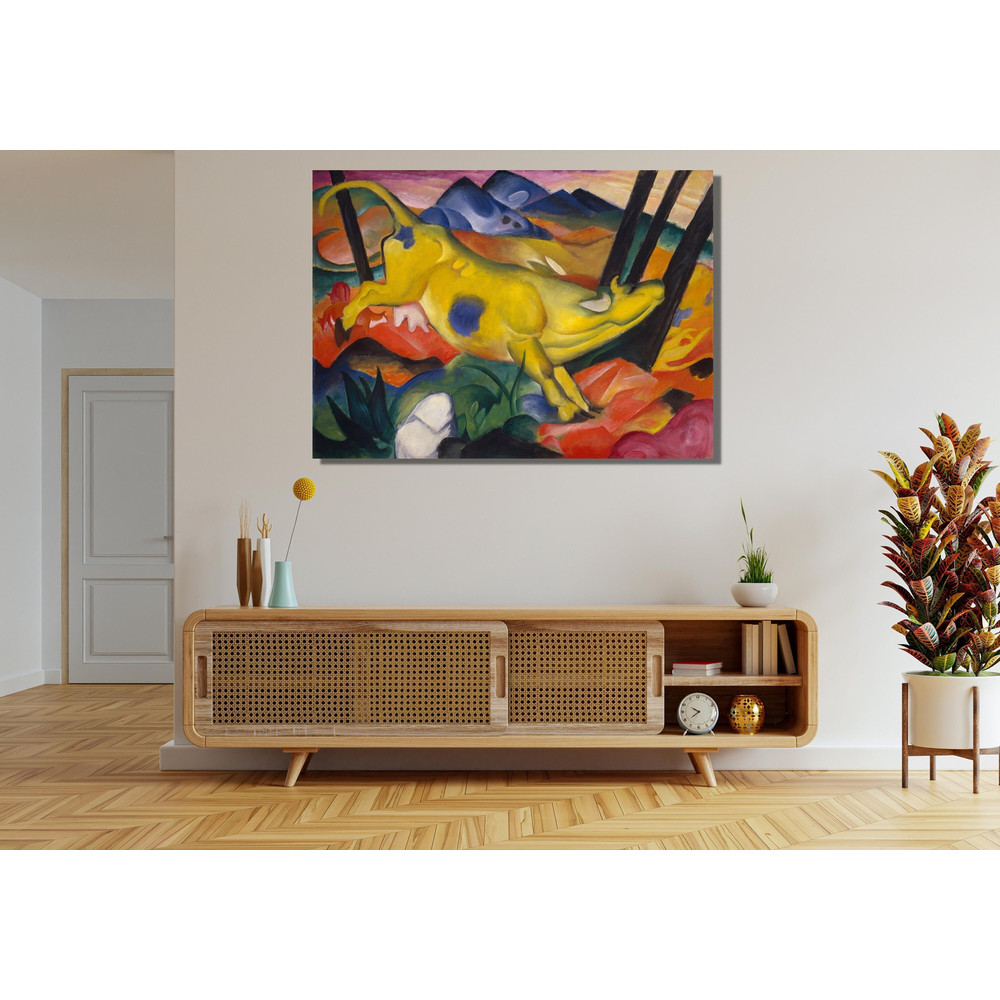 Franz Marc's 'Yellow Cow' Ready To Hang Canvas,1911 Franz Marc Poster,The Great Upheaval Poster,Franz Marc Art Gallery,Franz Marc Canvas Art.jpg