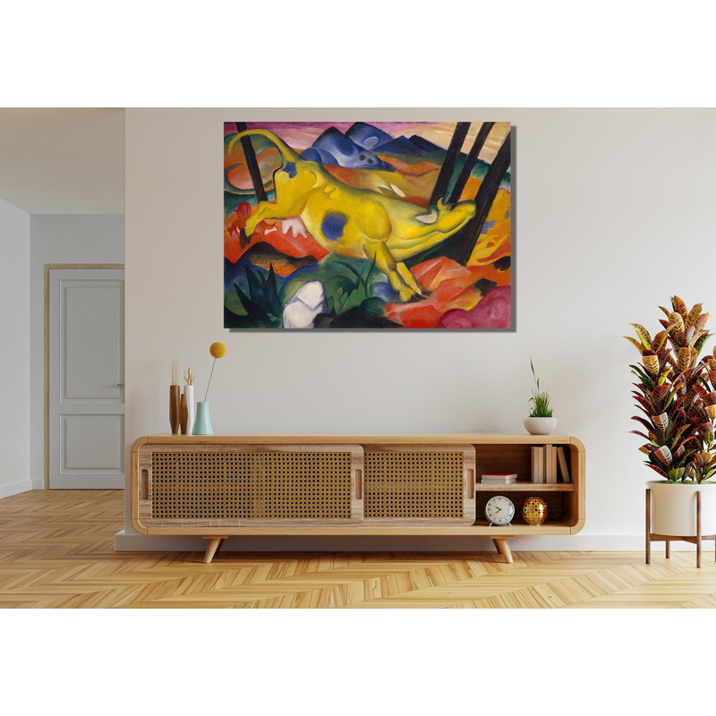 Franz Marc's 'Yellow Cow' Ready To Hang Canvas,1911 Franz Marc Poster,The Great Upheaval Poster,Franz Marc Art Gallery,Franz Marc Canvas Art.jpg