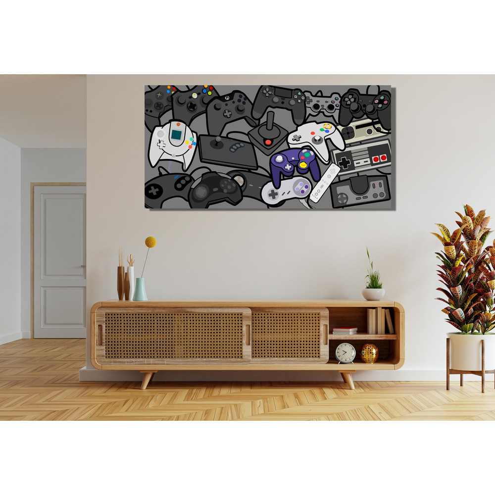 Game Console Ready To Hang Canvas,Game Print Painting Entertainment Game Element Home Decor,Modern Living Room Wall Art,Gift For Men Canvas 1.jpg