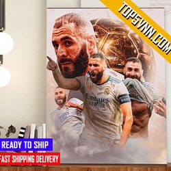 trend karim benzema real madrid the 2022 ballon dor winner classic poster canvas
