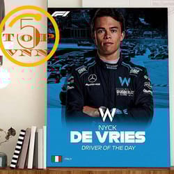 trend nyck de vries is f1 driver of the day in italian gp poster canvas home decoration