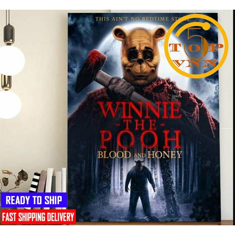 Winnie The Pooh Blood and Honey Horror Movie Official For Fans Poster Canvas.jpg