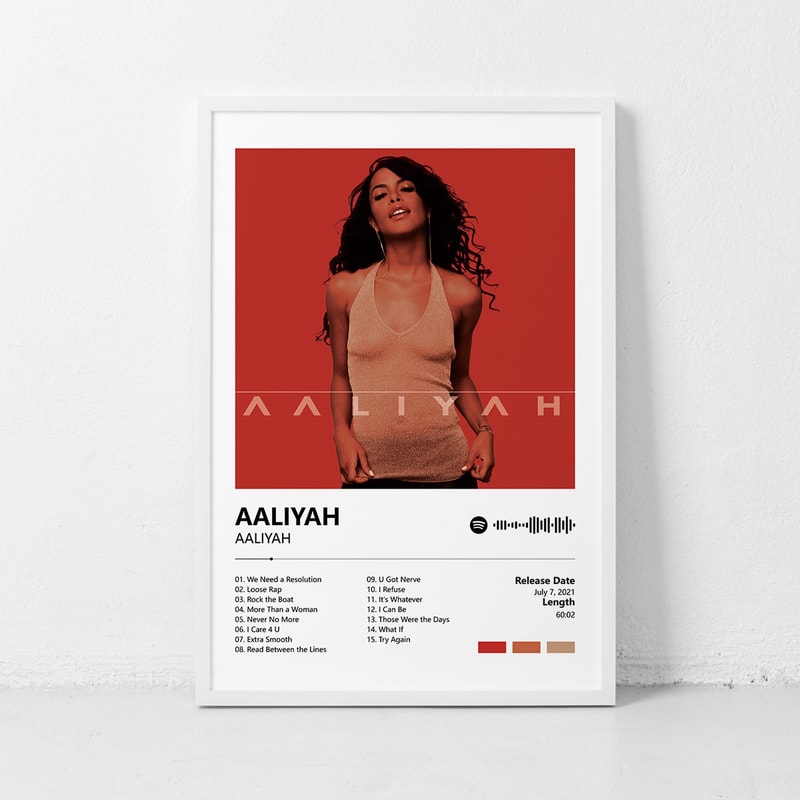Aaliyah-Aaliyah Music poster, Album Cover Poster Wall Art Decor Print Picture Paintings for Living Room Canvas Poster.jpg