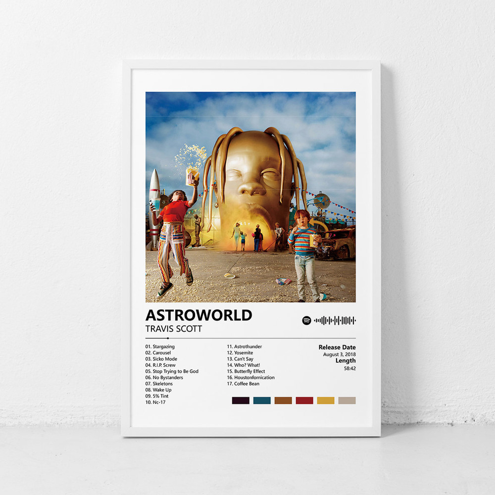 Astroworld-Travis Scott Music poster, Album Cover Poster Wall Art Decor Print Picture Paintings for Living Room Canvas Poster.jpg