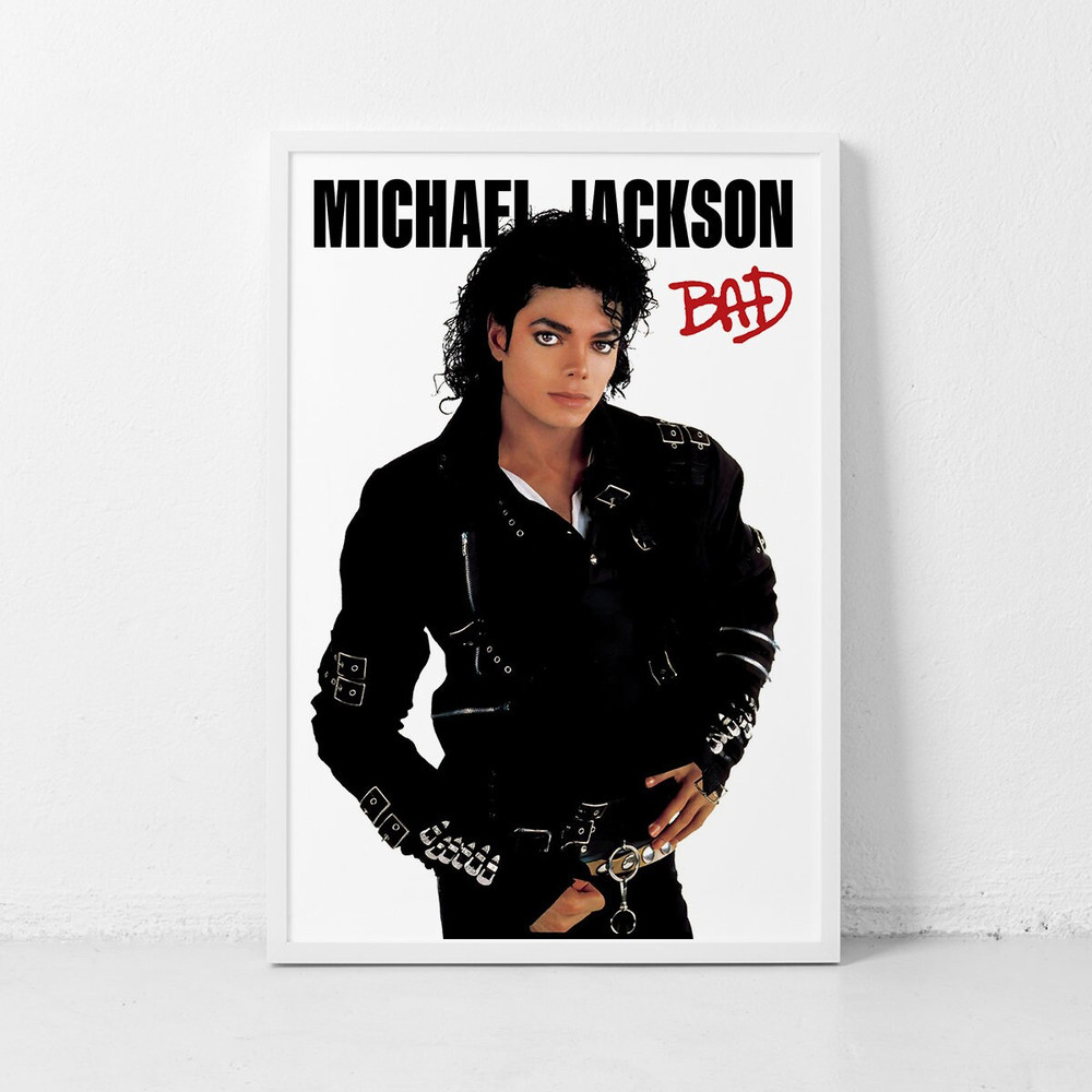 Bad-Michael Jackson Music poster, Album Cover Poster Wall Art Decor Print Picture Paintings for Living Room Canvas Poster.jpg