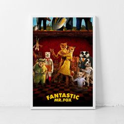 fantastic mr. fox movie poster classic retro rock vintage wall art print decor canvas poster