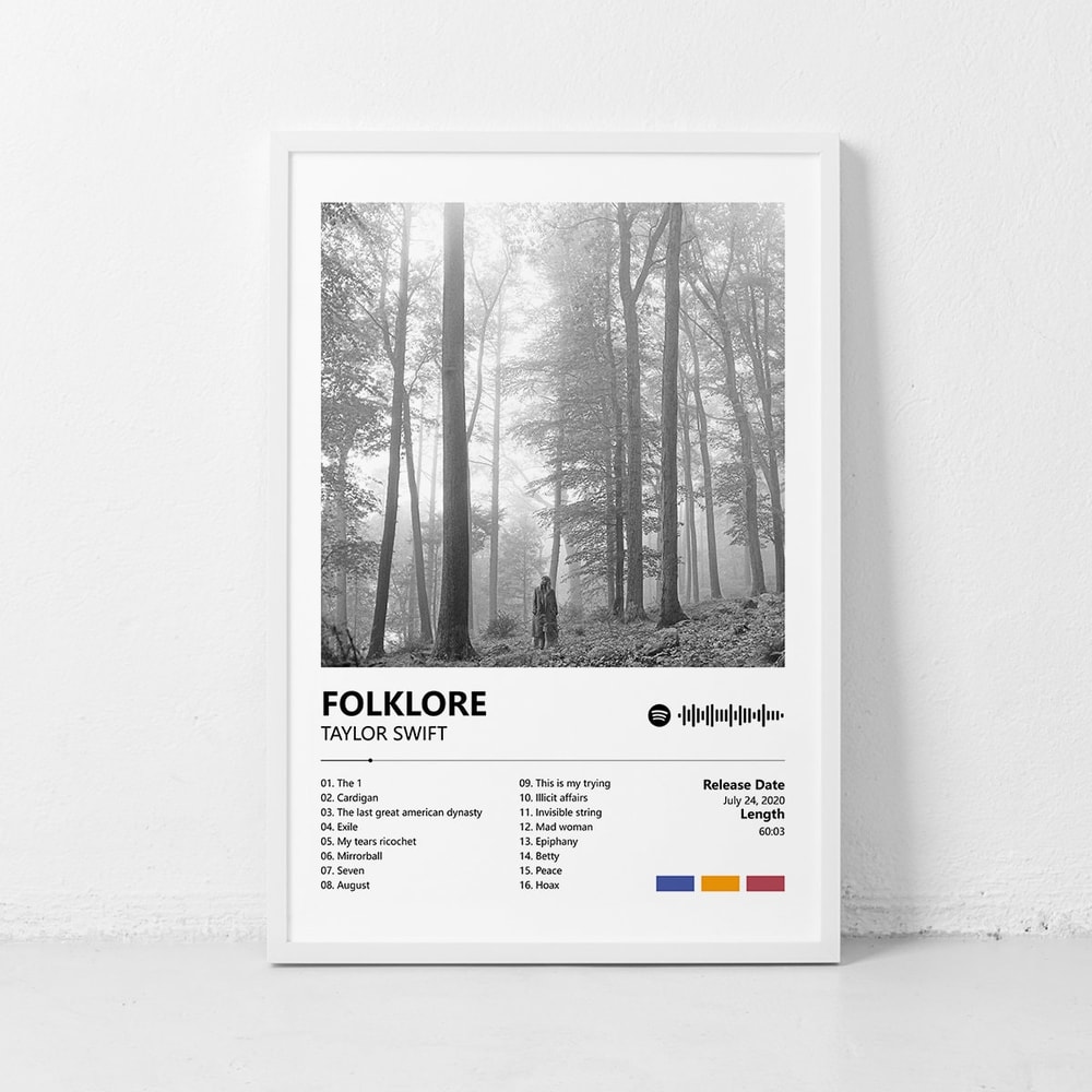 folklore-Taylor Swift Music poster, Album Cover Poster Wall Art Decor Print Picture Paintings for Living Room Canvas Poster.jpg