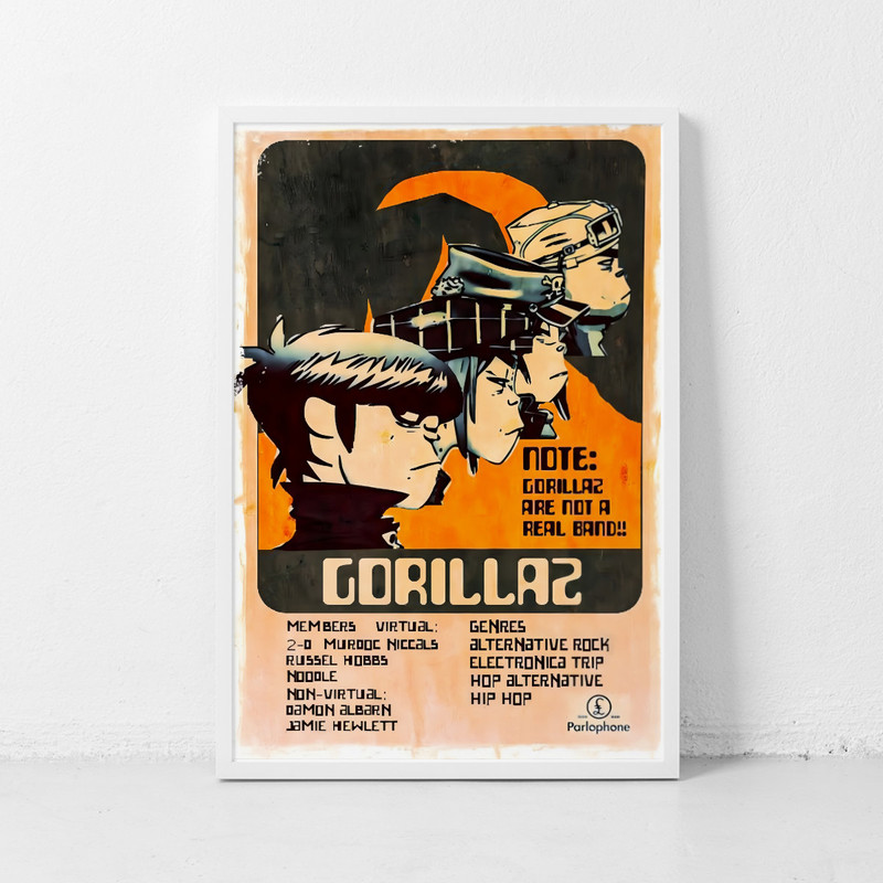 Gorillaz Music Gig Concert Poster Classic Retro Rock Vintage Art Print Decor Canvas Poster.jpg