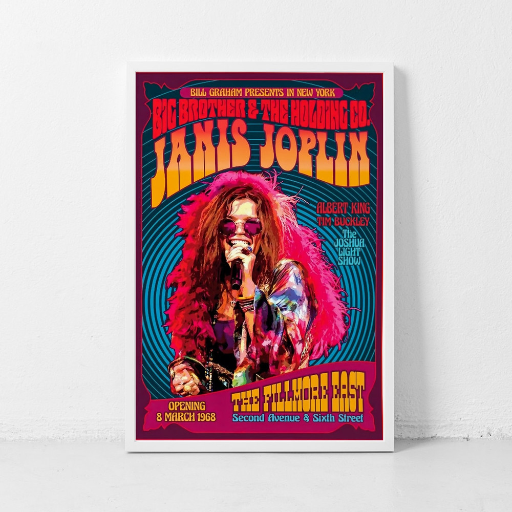 Janis Joplin Music Gig Concert Poster Classic Retro Rock Vintage Wall Art Decor Canvas Poster.jpg