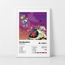 kanye west graduation music poster, music album poster hd print wall decor, unframed decor canvas poster