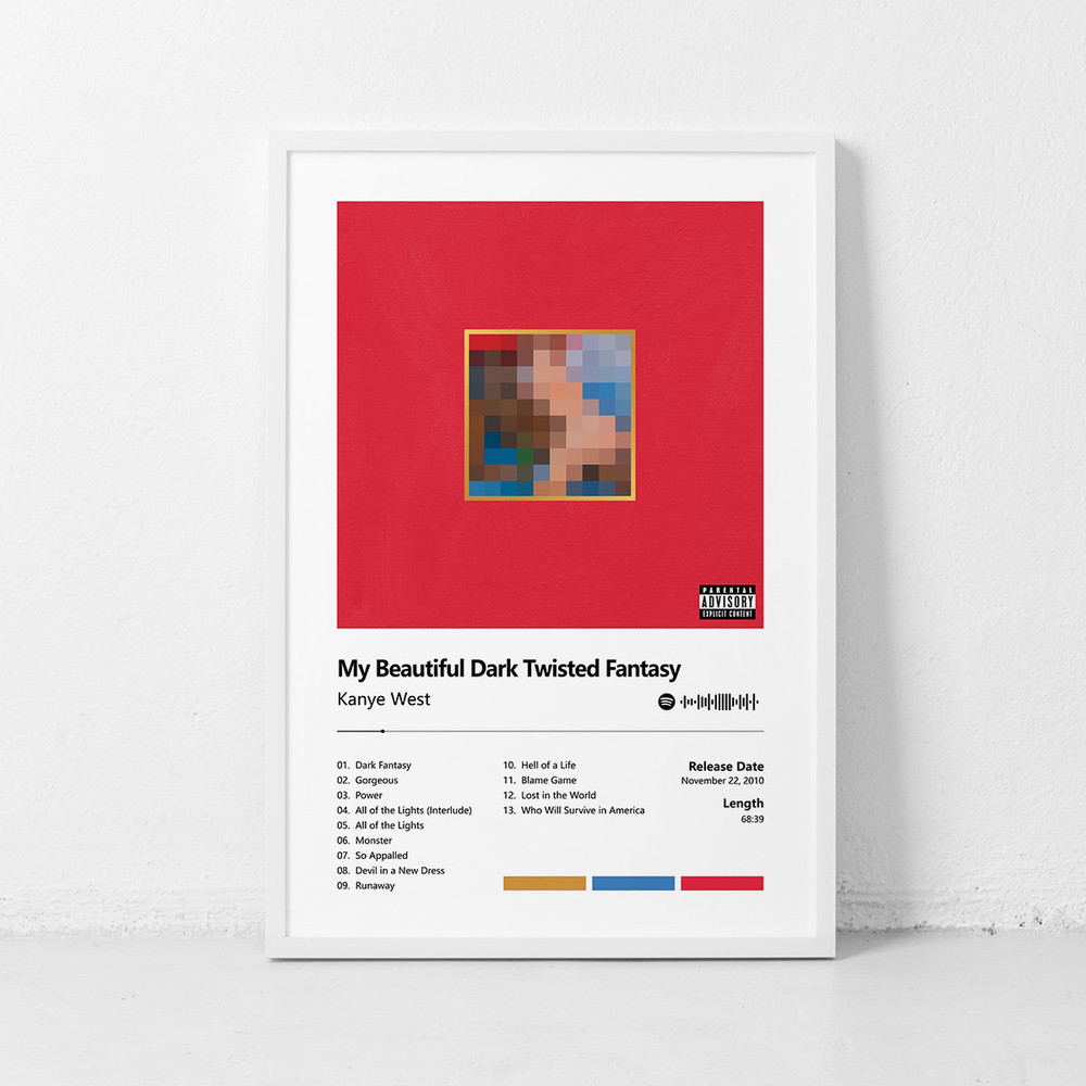 My Beautiful Dark Twisted Fantasy Music poster, Album Cover Poster Bedroom Decor Office Room Decor Canvas poster.jpg