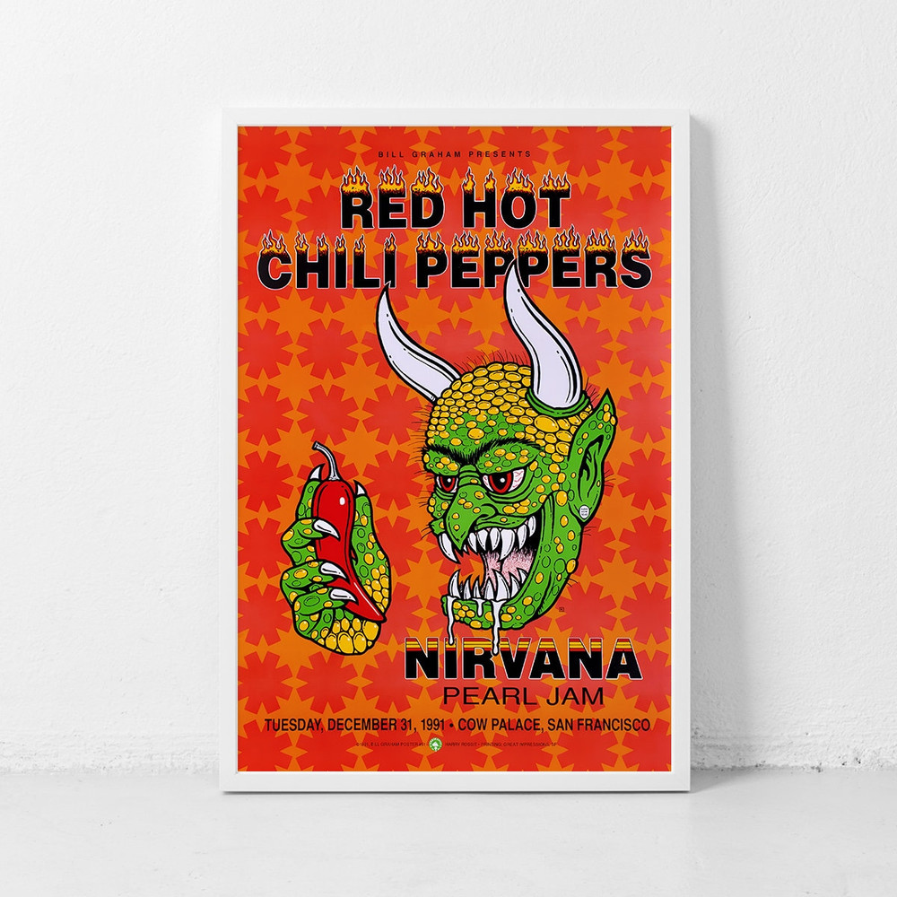 Red Hot Chili Peppers Gig Concert Poster Classic Retro Rock Vintage Art Print Decor Canvas Poster.jpg