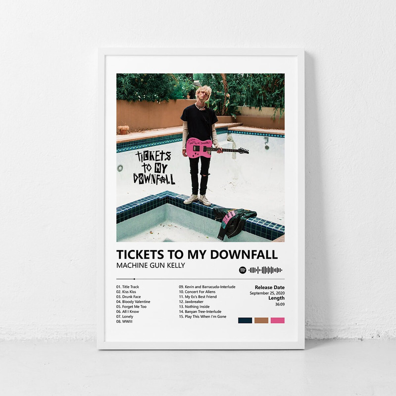 Tickets To My Downfall-Machine Gun Kelly poster, Album Cover Poster Wall Art Decor Print Picture Paintings for Living Room Canvas Poster.jpg