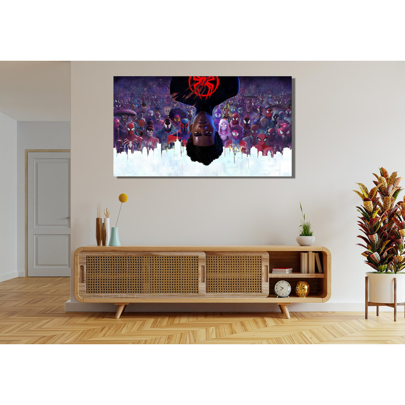 Miles Morales Spider-Man Ready To Hang Canvas,Spiderman Into the Spider-verse Painting,Spiderman Across The Spider-Verse Movie Poster 2023 2.jpg