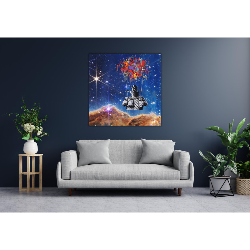 Nebula with Banksy Balloon Ready To Hang Canvas,Kids Gift,Banksy Boy Poster,Nasa Wall Art,Graffiti Wall Art,Nebula Poster Canvas Wall Art.jpg