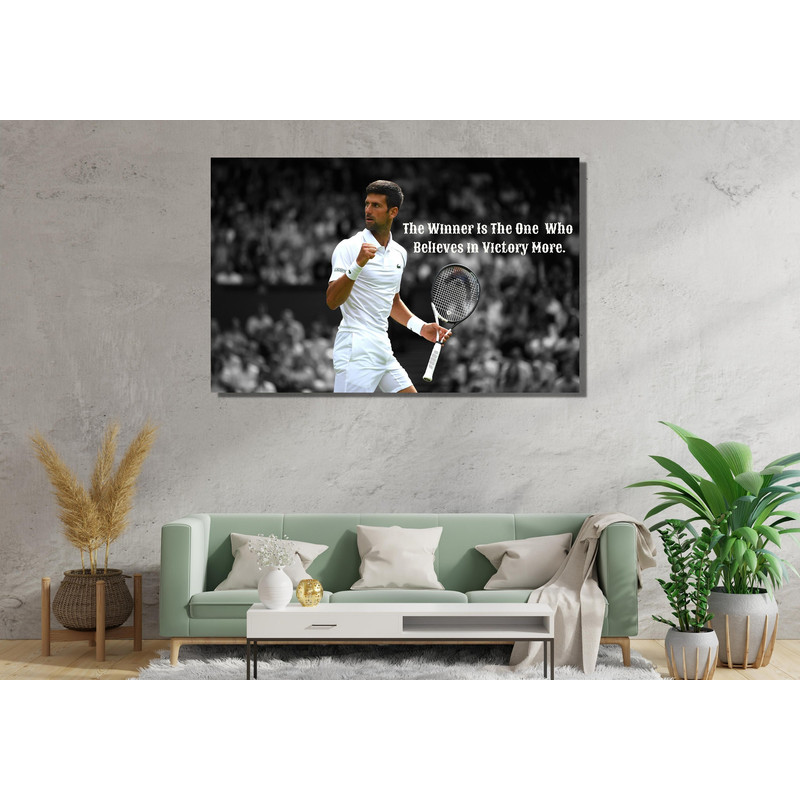 Novak Djokovic Quotes Ready To Hang Canvas,Tennis Legend Novak Djokovic,Painting Sports Art,Man Cave Decor,Tennis Fan Gift,Djokovic Quotes.jpg