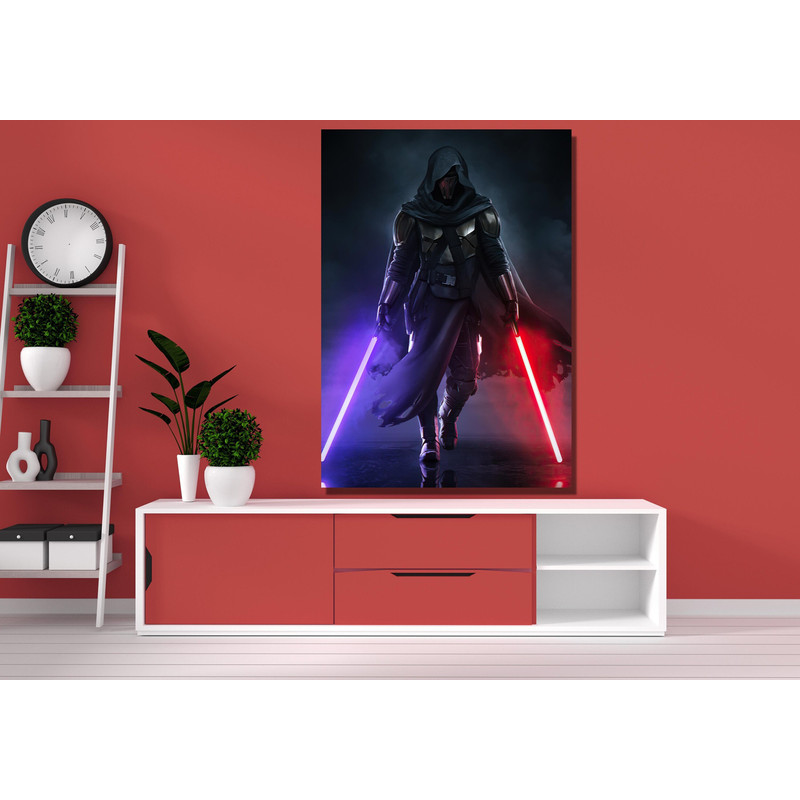 OBI-WAN KENOBI Ready To Hang Canvas,Clone Wars,Darth Vader,Luke Skywalker,Obi Wan Kenobi Poster Print,Anakin Dark Side Wall Art Print Art 1.jpg