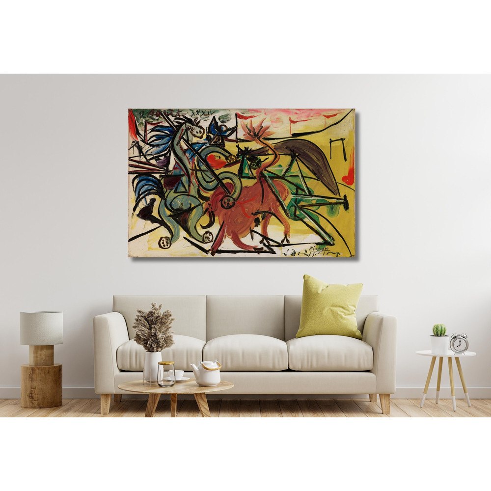 Pablo Picasso The Bull Fight Ready To Hang Canvas,Picasso The Bull Fight Exhibition Poster,Museum of Modern Wall Art,Vintage Exhibition Art.jpg