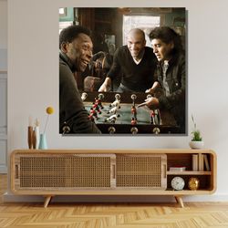 pele maradona zidane ready to hang canvas,2022 soccer world cup poster,legends of football canvas wall art,pele zidane m