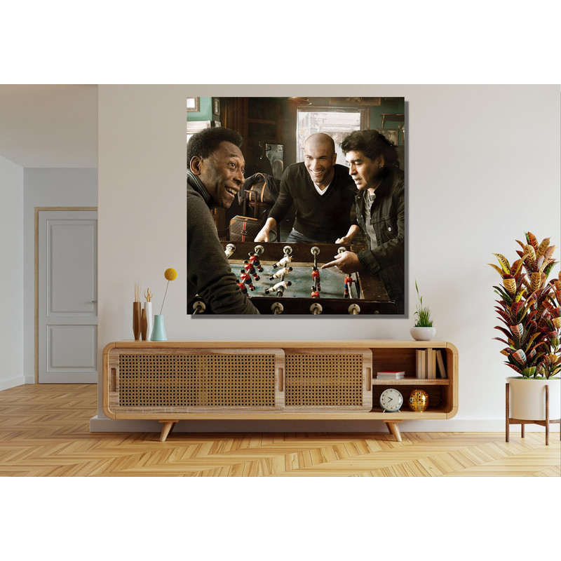 Pele Maradona Zidane Ready To Hang Canvas,2022 Soccer World Cup Poster,Legends of Football Canvas Wall Art,Pele Zidane Maradona Fan Gift.jpg