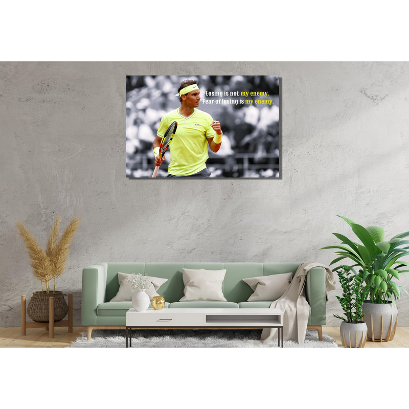 Rafael Nadal Quotes Ready To Hang Canvas,Motivation Art,Rafael Nadal Poster,Sports Room Art,Gift for Tennis Player,Tennis Wall Art Decor Art.jpg