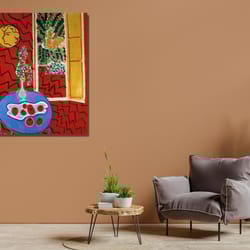 red interior ready to hang canvas,still life on a blue table,henri matisse poster,henri matisse canvas wall art,henri ma