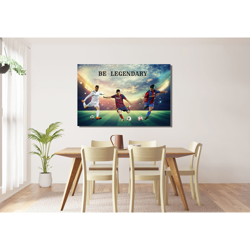 Ronaldo Messi Ronaldinho Ready To Hang Canvas, Ronaldo Decor Print, Messi Room Decor,Messi neymar,Be Legendary Wall Art,Messi Art,Ronaldinho.jpg