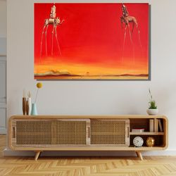 salvador dali elephant tower ready to hang canvas,salvador dali exhibition poster print surrealism art,salvador dali ele