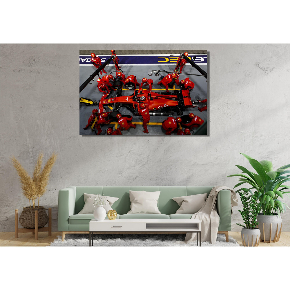Sebastian Vettel F1 Ready To Hang Canvas,Sebastian Vettel Print Formula One F1 Grand Prix Ferrari Racing Canvas Wall Art Man Cave Decoration 1.jpg