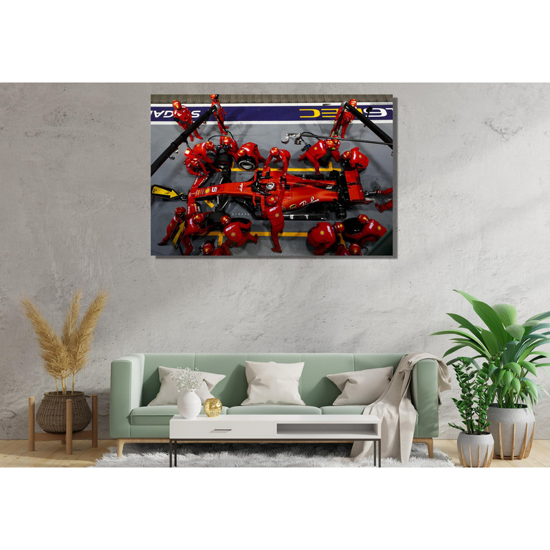 Sebastian Vettel F1 Ready To Hang Canvas,Sebastian Vettel Print Formula One F1 Grand Prix Ferrari Racing Canvas Wall Art Man Cave Decoration 1.jpg