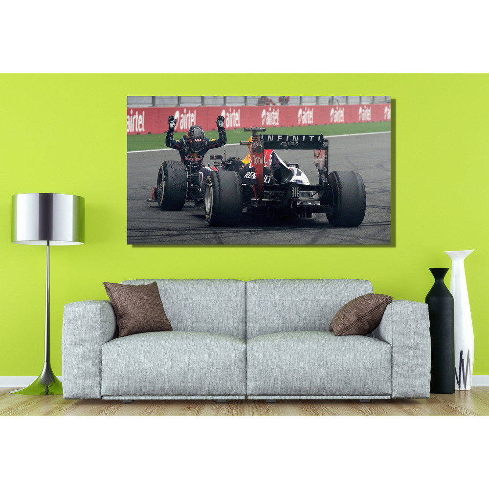 Sebastian Vettel F1 Ready To Hang Canvas,Sebastian Vettel Print Formula One F1 Grand Prix Ferrari Racing Canvas Wall Art Man Cave Decoration.jpg