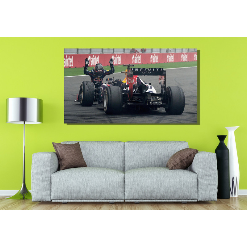 Sebastian Vettel F1 Ready To Hang Canvas,Sebastian Vettel Print Formula One F1 Grand Prix Ferrari Racing Canvas Wall Art Man Cave Decoration.jpg