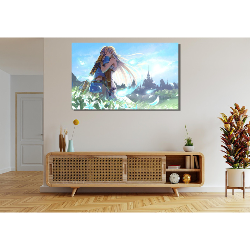The Legend of Zelda Ready To Hang Canvas,Breath of the Wild Wall Art,Fine Art Photography,Gamer Fan Gift,Wind Legend Kids Game Poster Print.jpg