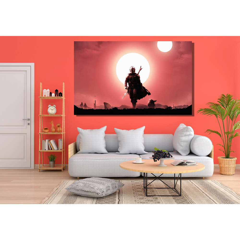 The Mandalorian Star Wars Ready To Hang Canvas, Cool Canvas Unique Design Wall Art, The Mandalorian Grogu Poster,Painting Star Wars Wall Art 1.jpg