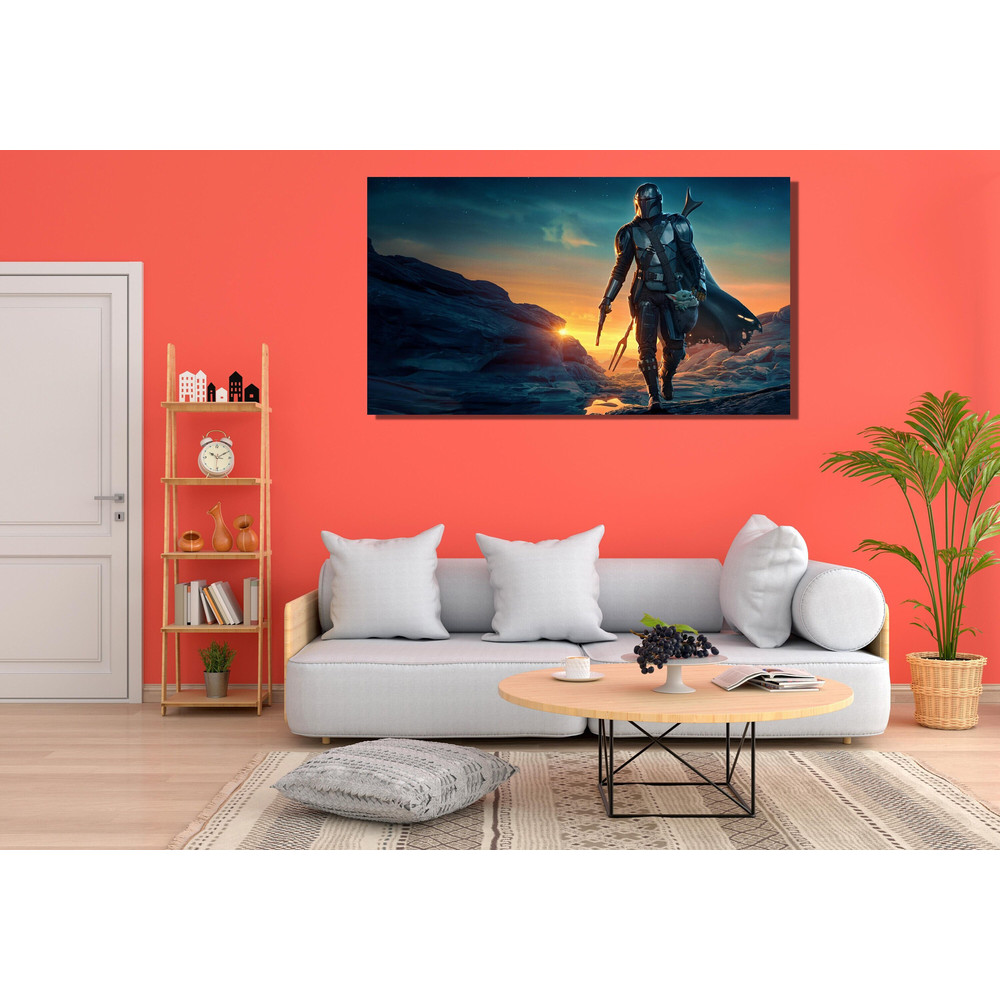 The Mandalorian Star Wars Ready To Hang Canvas, Cool Canvas Unique Design Wall Art, The Mandalorian Grogu Poster,Painting Star Wars Wall Art.jpg