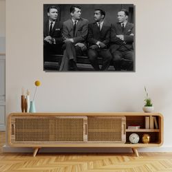 the rat pack dean martin ready to hang canvas,old hollywood glam poster,sammy davis canvas,vintage celebrities poster,f