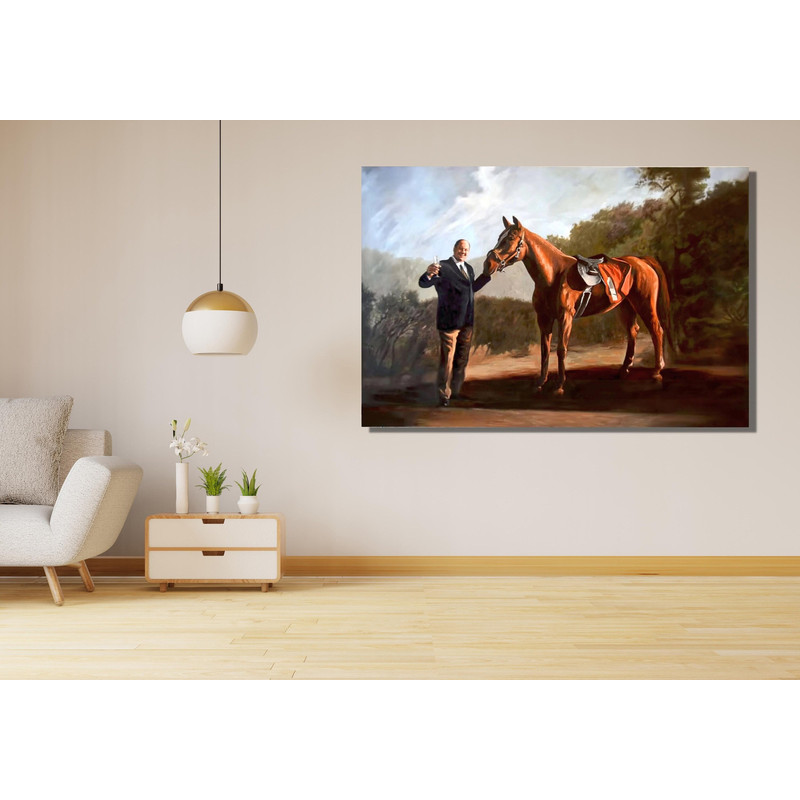 Tony Soprano Ready To Hang Canvas, Funny The Sopranos Show Print, Tony Horse Painting, Tony Soprano & Pie-Oh Art, Funny Home Canvas Wall Art.jpg