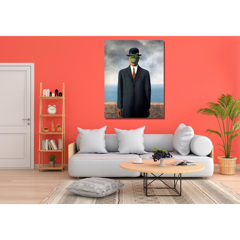 René Magritte The Son of Man (1964) Ready To Hang Canvas, Rene Magritte Canvas, The Son of a Man Canvas, Reproduction Home Decor, Surrealism 1.jpg