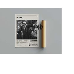 mank retro movie poster print | minimalist movie