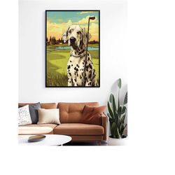 dalmatian print, golf print, dalmatian art poster, golf