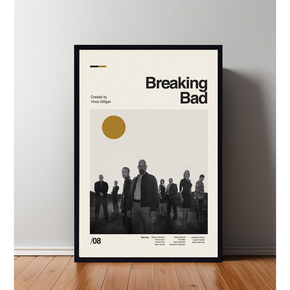 Breaking Bad Movie Poster, Breaking Bad Print, Retro Movie Poster, Minimalist Art Print, Vintage inspired, Midcentury Art, Wall Art 1.jpg